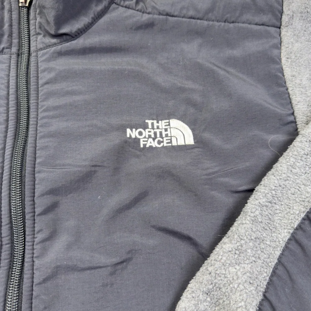 The North Face Denali Fleece Jacket Youth L Gray Black Good Polartec Full Zip